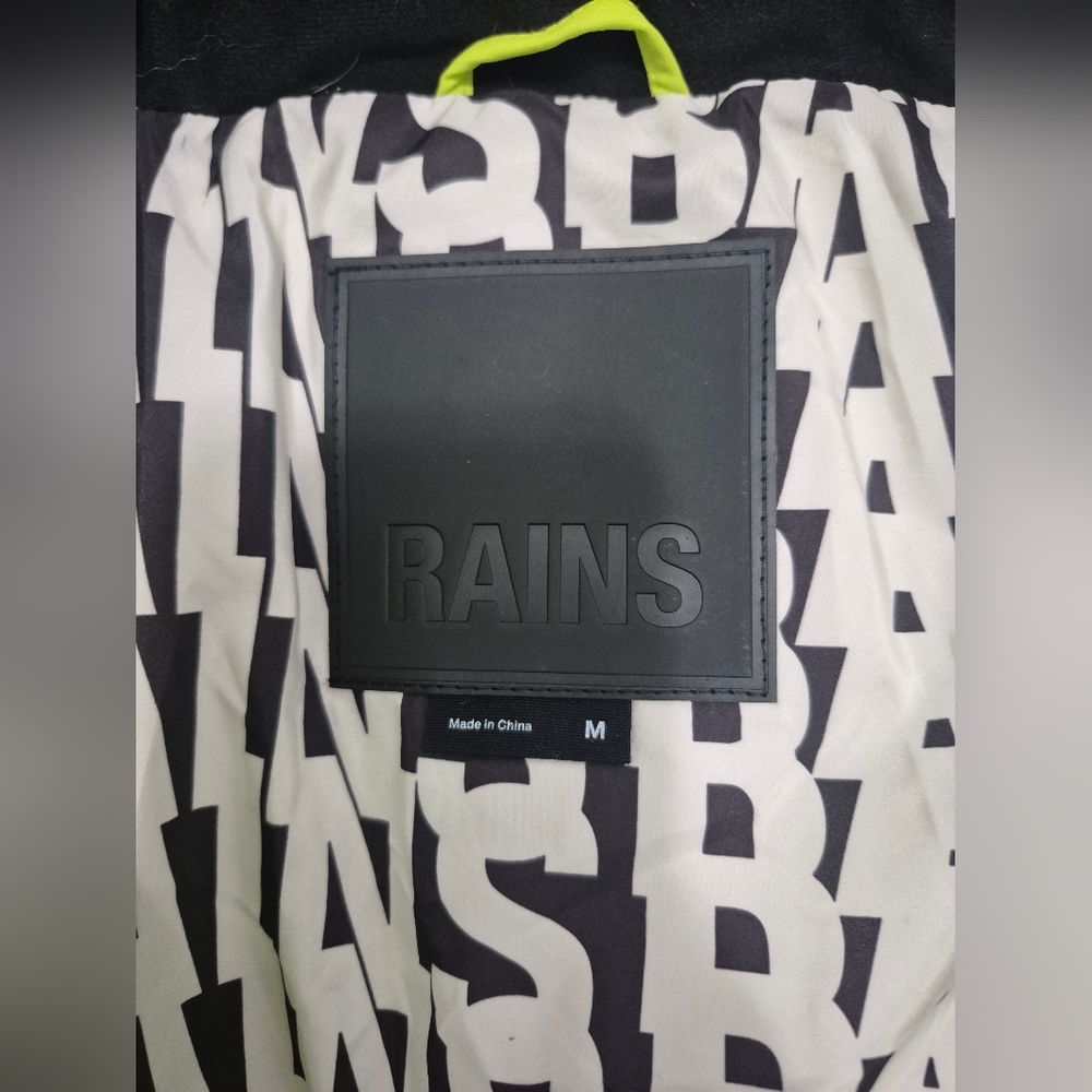 Rains Hooded Padded-Design Jacket, Medium - Picture 7 of 11